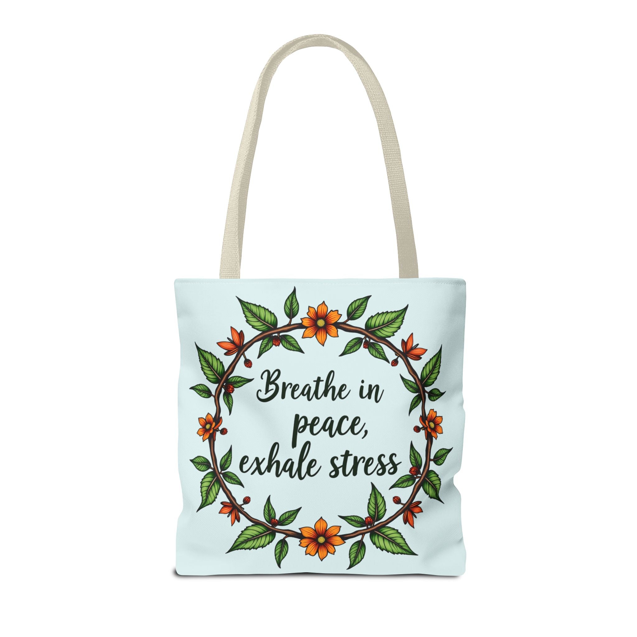 A stylish and serene Flower Crown Tote Bag, perfect for everyday use