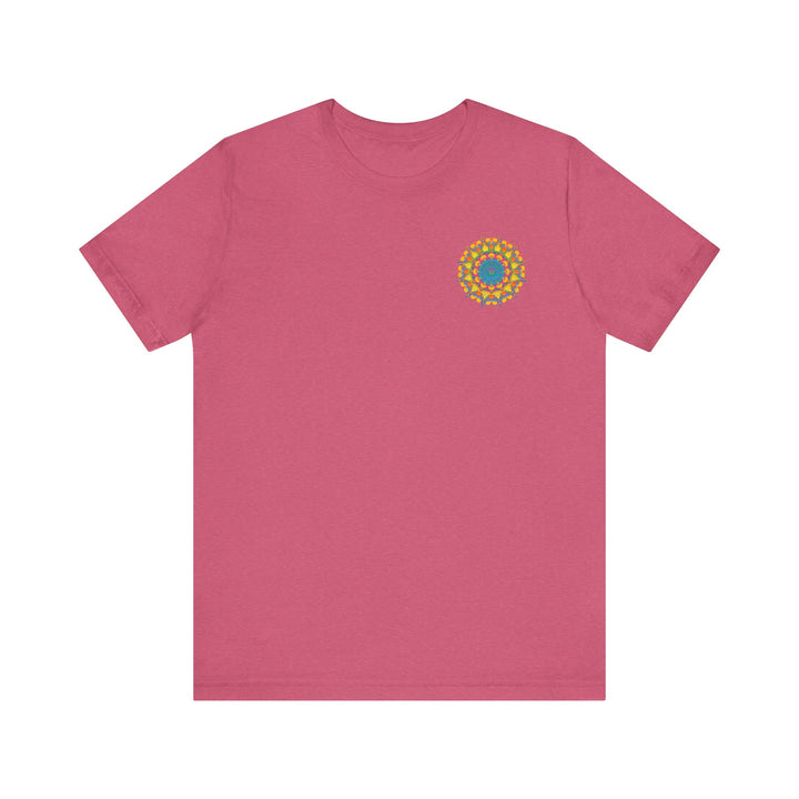 Colorful and intricate mandala design T-shirt with the words 'Peace & Harmony' for a vibrant and peaceful fashion statement