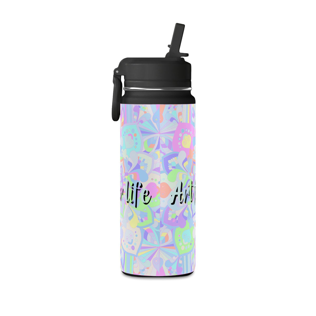 Pastel Floral Mini Water Bottle — "Art for Life" 20oz