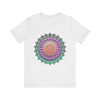 Vibrant Mandala Tee featuring a colorful and psychedelic design for a unique and eye-catching fashion statement