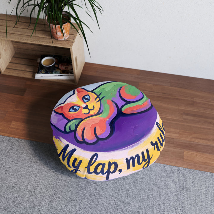 Cozy Winter Cat Floor Pillow