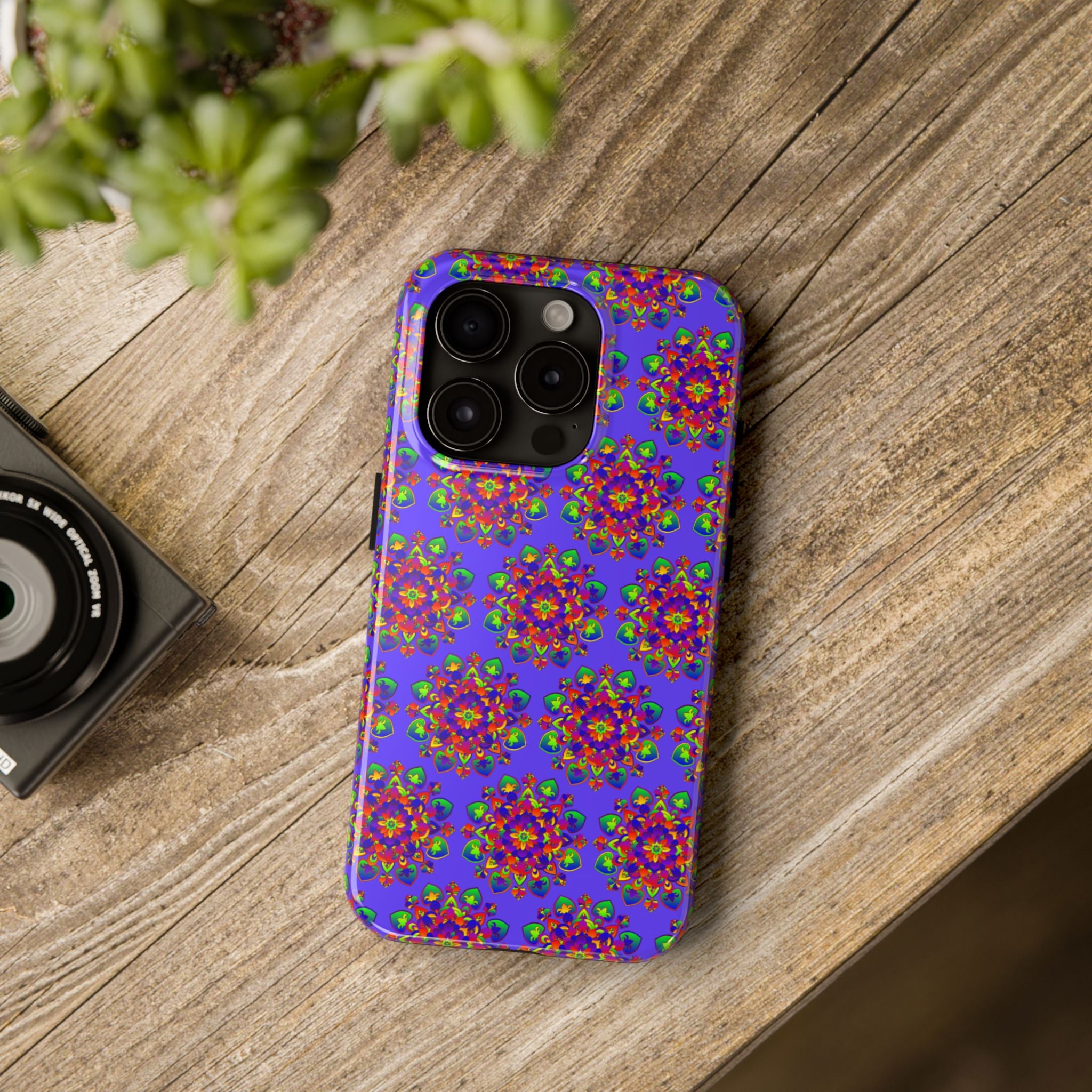 Tiled Hand Drawn Mandala Rainbow Phone Case - Standard alt text 90