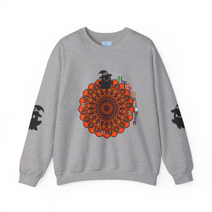 Unisex Heavy Blend™ Crewneck Sweatshirt with cute Halloween ghosts design, perfect for spooky season festivities