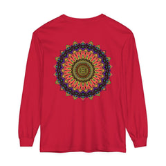 Intricate Mandala Long Sleeve T-Shirt - Colorful Design with Detailed Geometric Patterns and Vibrant Colors