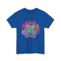 Unisex heavy cotton tee featuring mandala art design promoting mindfulness and yoga