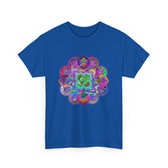 Unisex heavy cotton tee featuring mandala art design promoting mindfulness and yoga
