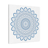 Beautiful steel blue handmade mandala design wall art on stretched matte canvas