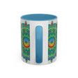 Colorful floral mandala art design mug, perfect for sipping coffee or tea