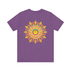 Vibrant mandala tee with intricate design and peaceful color palette