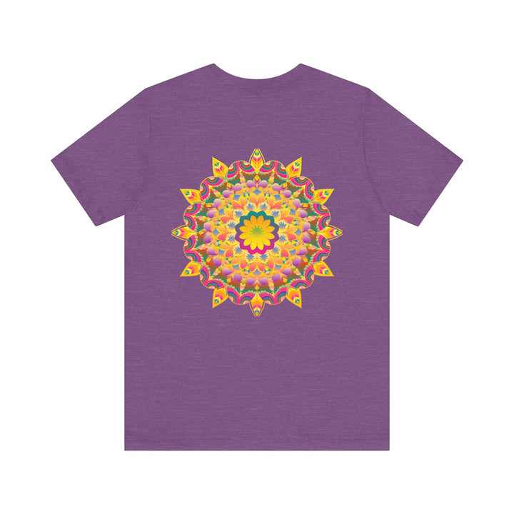 Vibrant mandala tee with intricate design and peaceful color palette