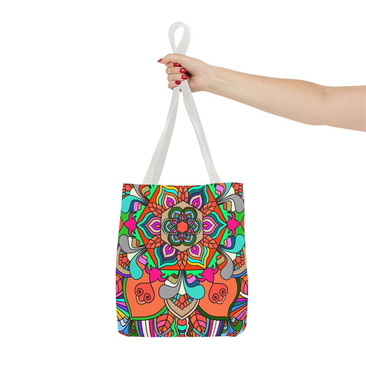 Colorful Mandala Tote Bag — Vibrant Boho All-Over Print Beach & Market Tote