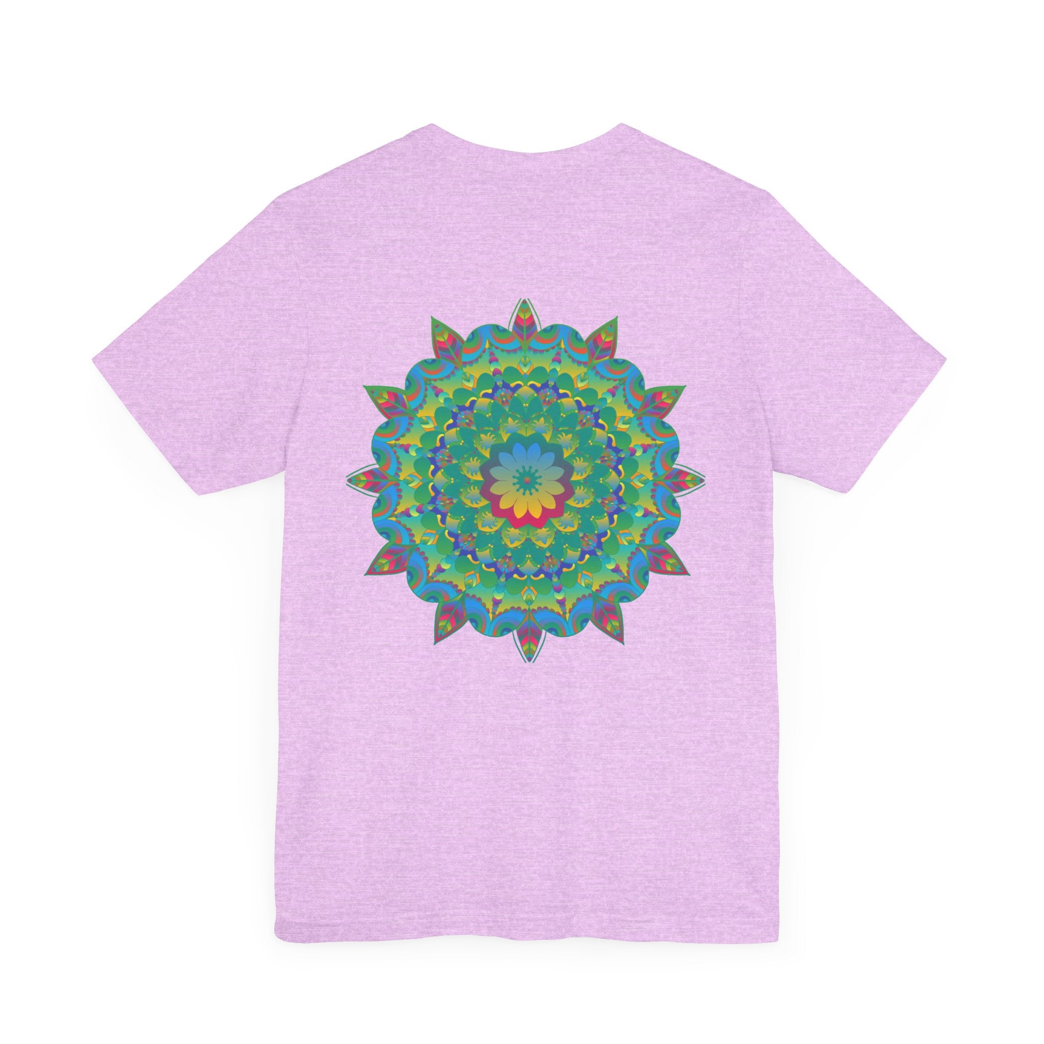 Beautiful Mandala Tee with intricate design, symbolizing spiritual peace and harmony in vibrant colors