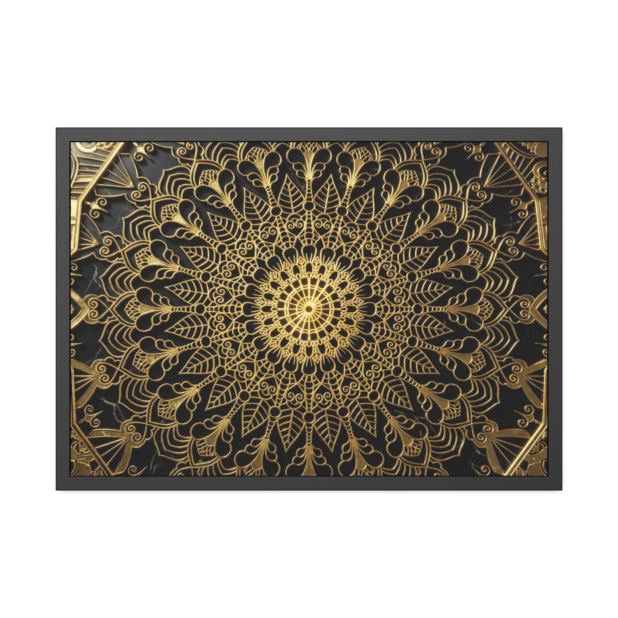 Maestosa Quietudine – Poster di Lusso Incorniciato Nero & Oro