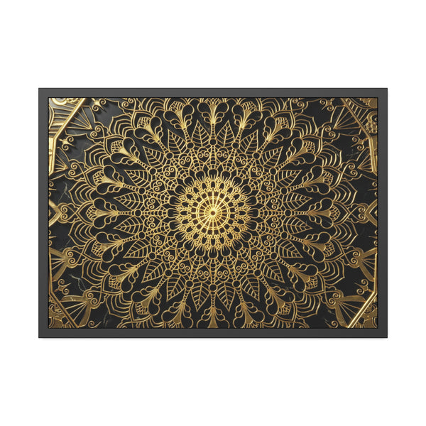 Majestic Stillness – Black & Gold Luxury Framed Poster