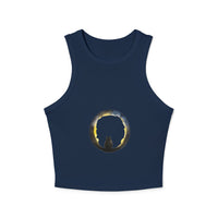 Moon and Cat themed Racerback Tank Top in black