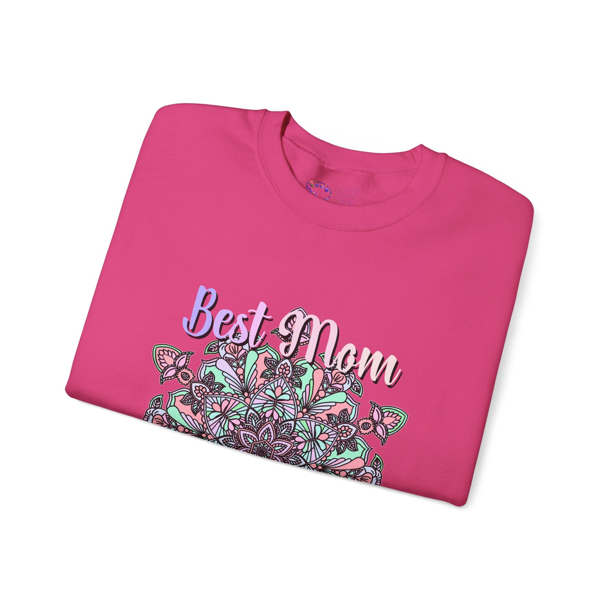 Mandala Design Sweatshirt in Soft Pink and Lavender for Moms