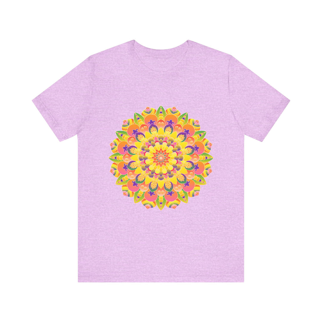 Colorful Vibrant Mandala Tee with Spiritual Art Design, Perfect for Yogis and Meditation Enthusiasts, Available in Various Sizes and Colors