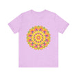 Colorful Vibrant Mandala Tee with Spiritual Art Design, Perfect for Yogis and Meditation Enthusiasts, Available in Various Sizes and Colors