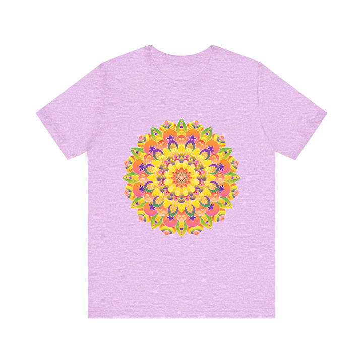 Colorful Vibrant Mandala Tee with Spiritual Art Design, Perfect for Yogis and Meditation Enthusiasts, Available in Various Sizes and Colors