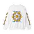Unisex heavy blend crewneck sweatshirt with 'First of Many, Paper Anniversary' design