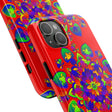 Hand drawn mandala art in red, intricate design phone case for protection and style