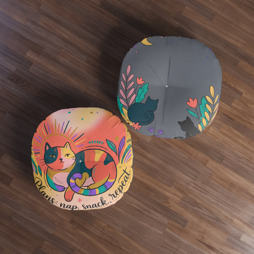 Cozy Cat Nap Floor Pillow - Boho Cat Cushion