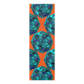 Geometrische Yogamatte aus Schaumstoff in energetischem Orange- und Aqua-Design
