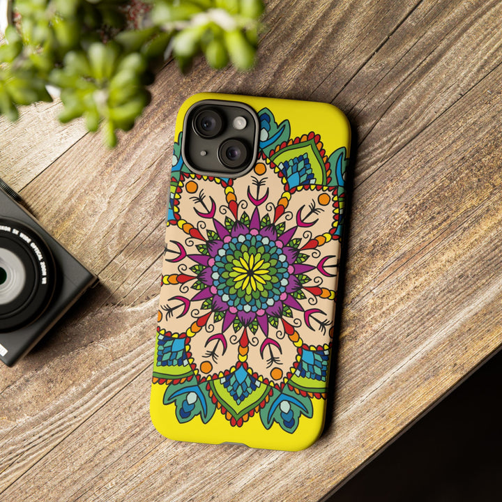 Intricate Floral Yellow Phone Case for Bold Protection and Style