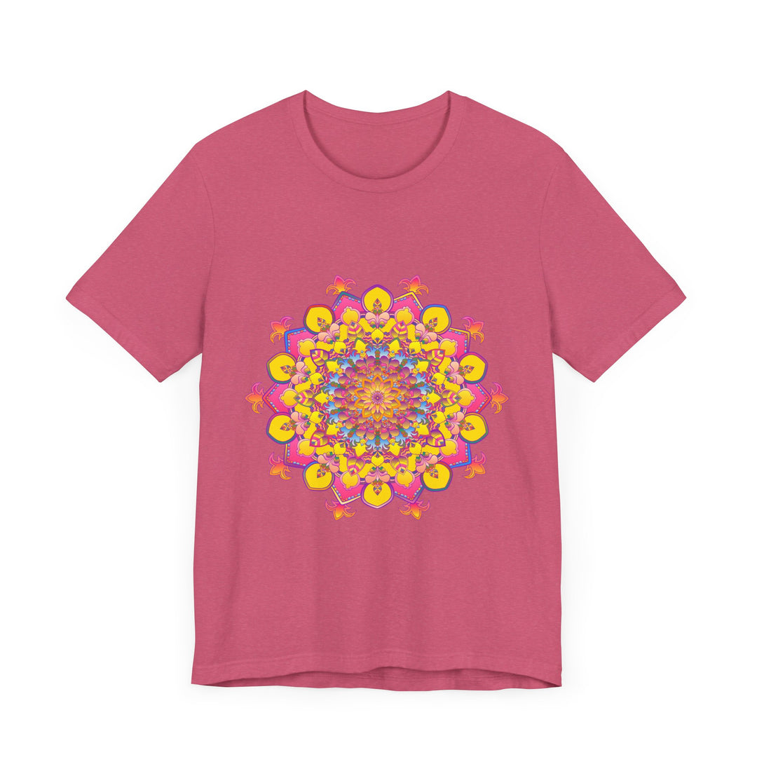 Beautiful and colorful floral mandala tee with vibrant and eye-catching design