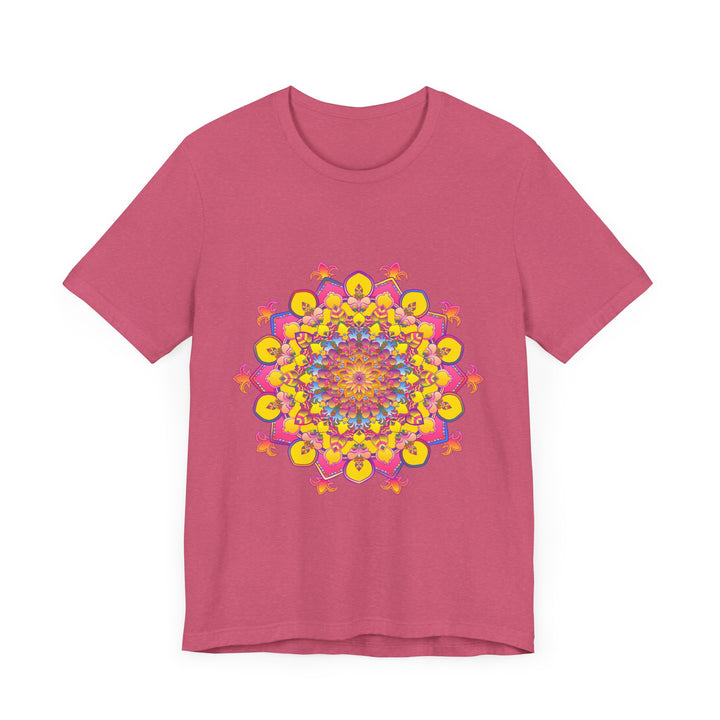 Beautiful and colorful floral mandala tee with vibrant and eye-catching design