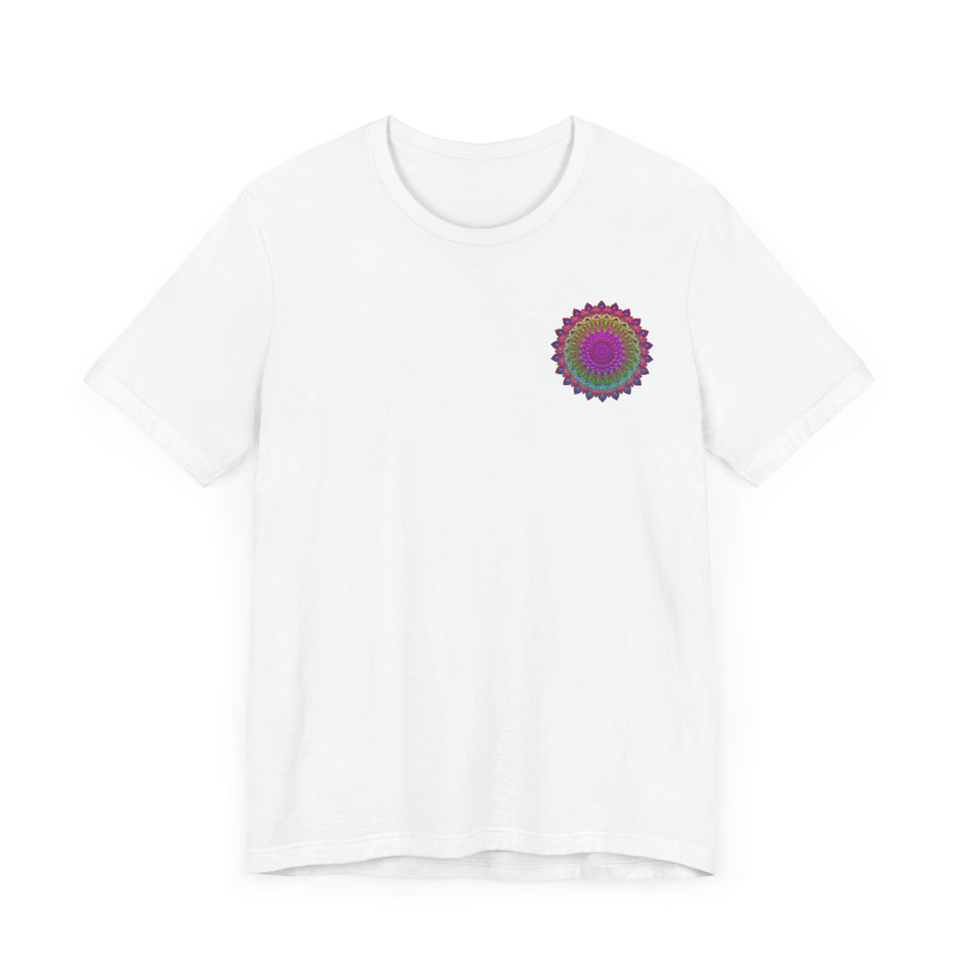 Vibrant Mandala Tee featuring intricate details and vibrant colors, symbolizing spiritual peace and harmony for a calming and uplifting experience