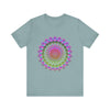 Vibrant mandala t-shirt featuring a colorful and intricate design inspired by traditional art