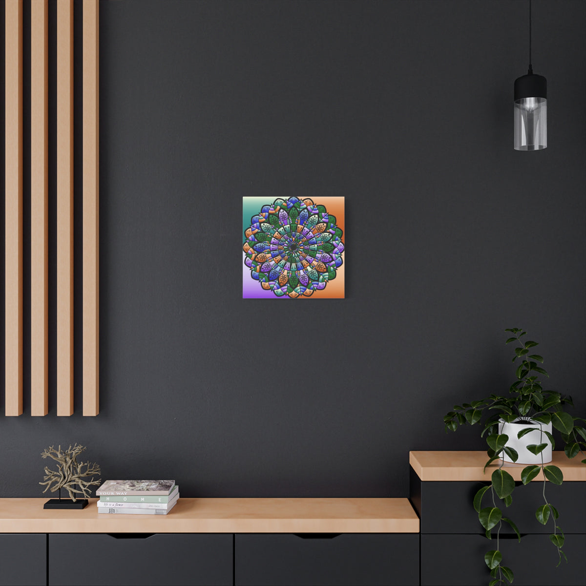 Colorful Mandala Wall Canvas — Stretched Matte Art