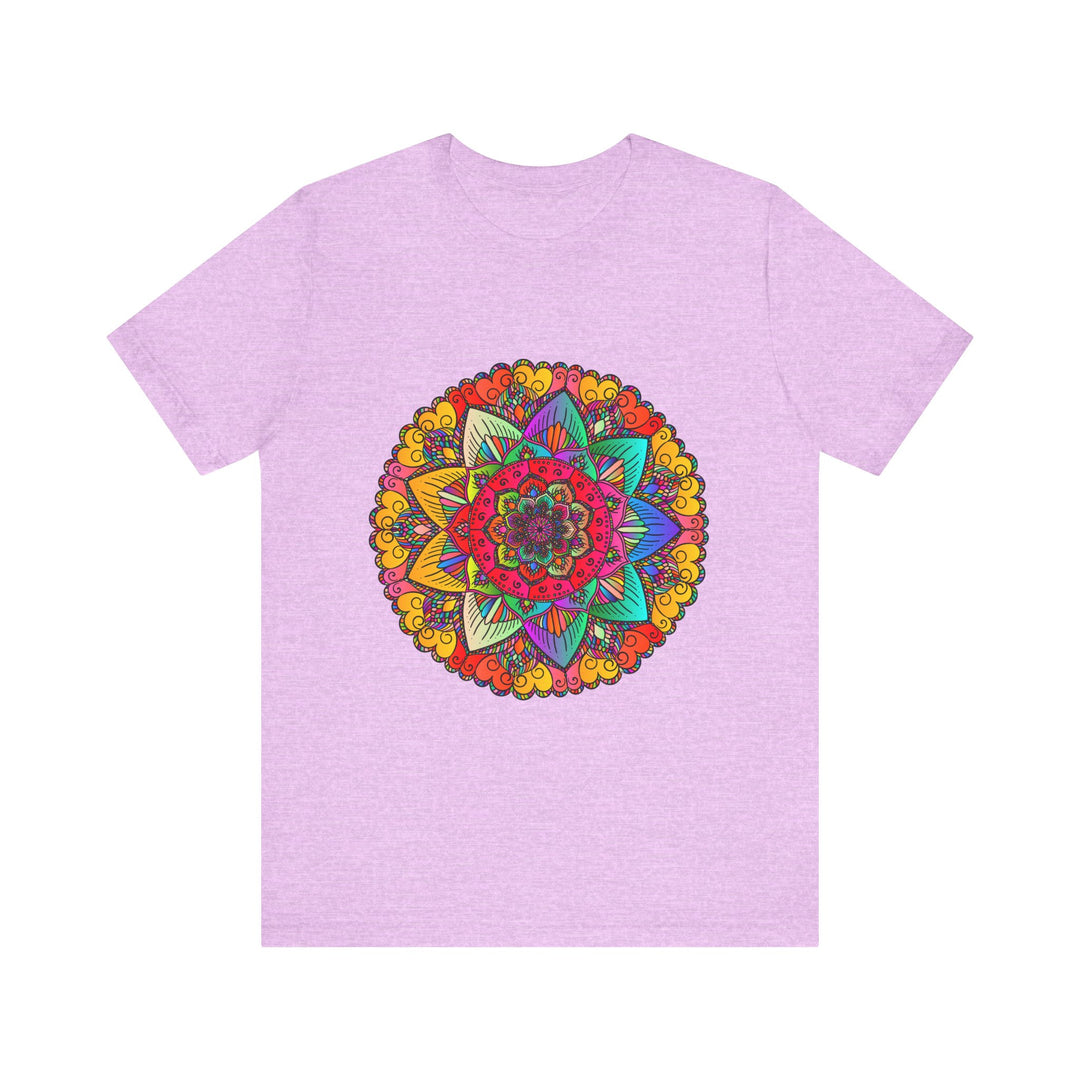 Colorful Mandala Tee with Intricate Lotus Flower Design