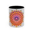 Beautiful and vibrant Mandala Art Mug with a colorful floral design