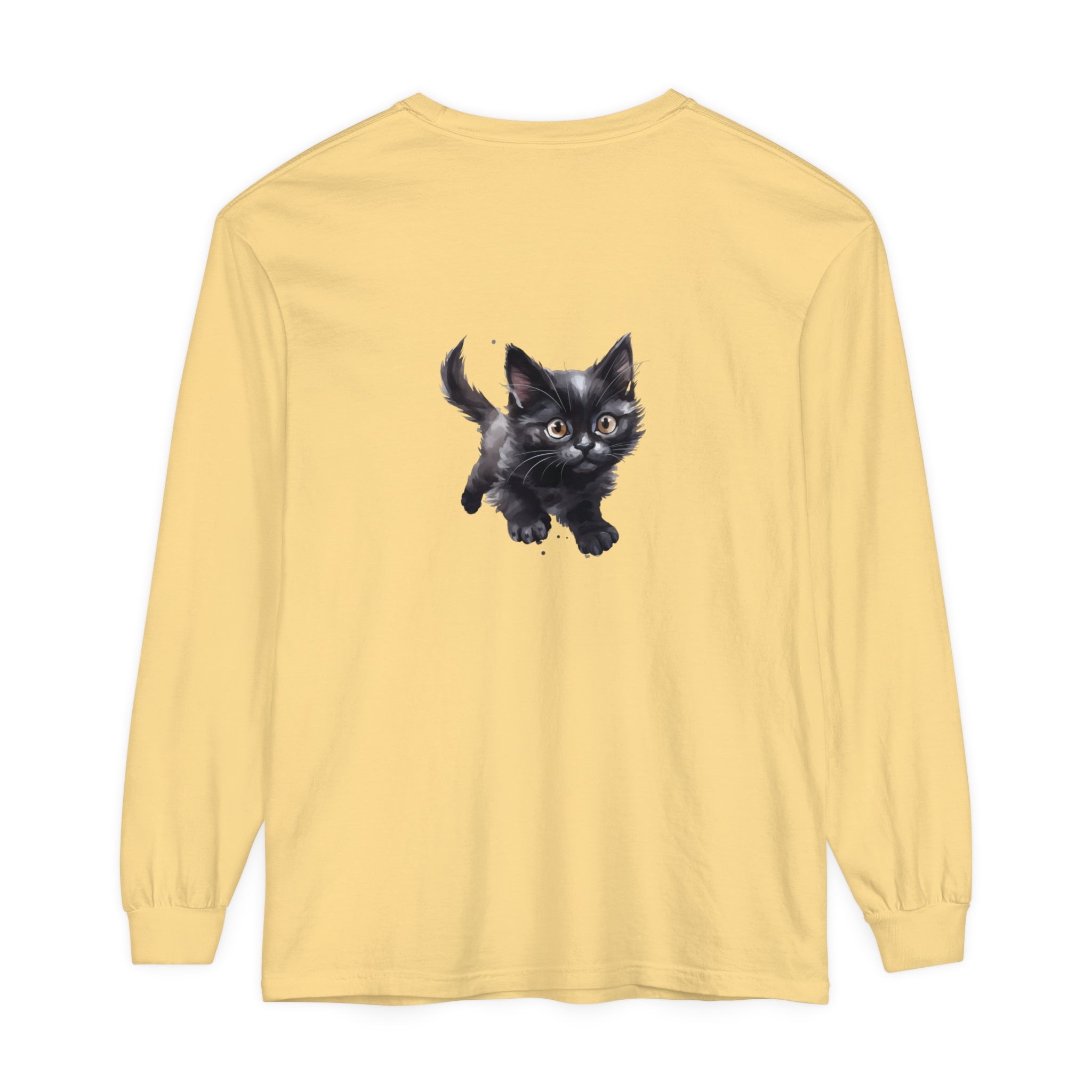 Adorable watercolor kitten design t-shirt, perfect for cat lovers and playful animal enthusiasts