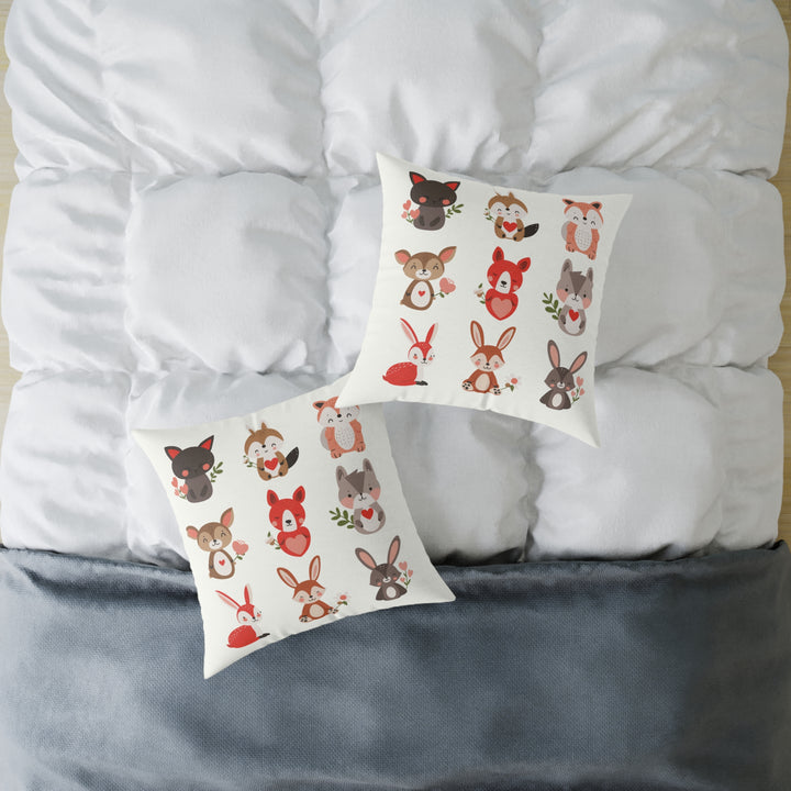 Whimsical Animal Print Pillow, Cozy Home Décor, Gift for Animal Lovers, Nursery Accent, Cute Throw Pillow, Seasonal Decoration