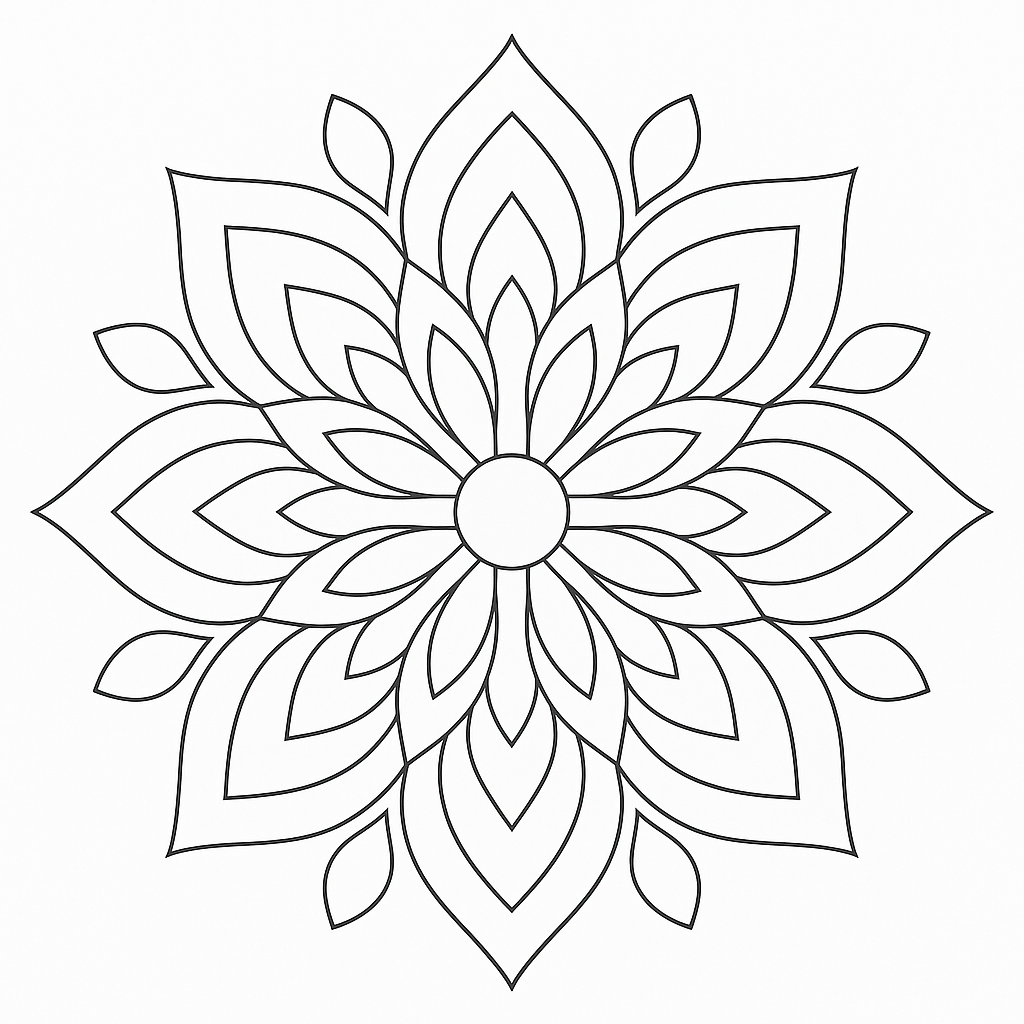 Therapeutic Mandala Coloring Pages – 16 Printable PDF Designs