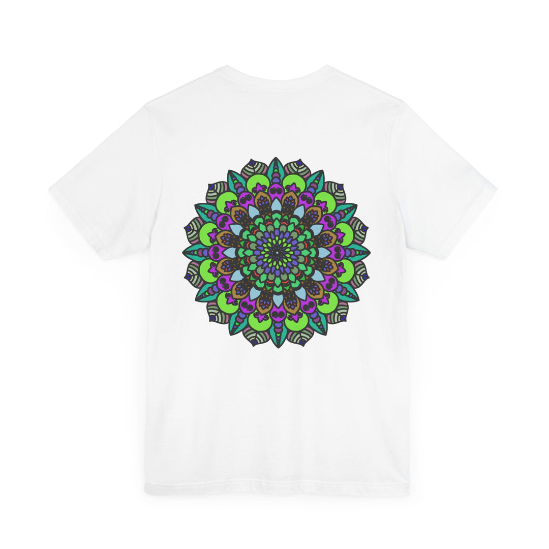 Colorful mandala peace tee featuring intricate spiritual designs for harmonious style