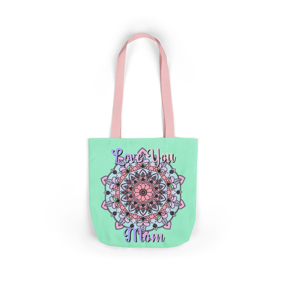 Mandala 'Love You Mom' Canvas Tote — Floral Mother's Day Gift Bag