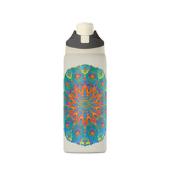 Borraccia termica da 32oz — Design mandala caleidoscopio colorato