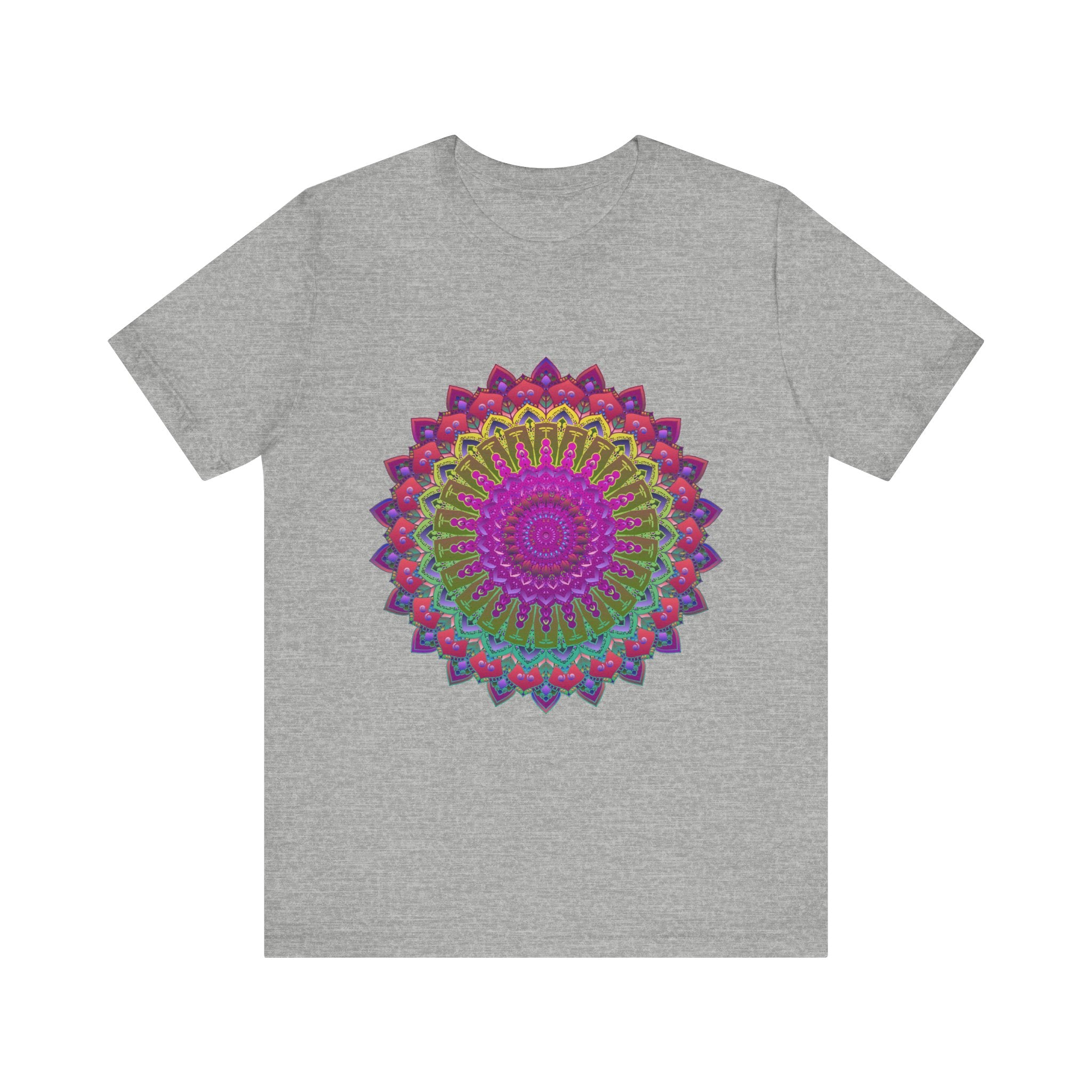 Vibrant Mandala Tee showcasing colorful and intricate spiritual art design