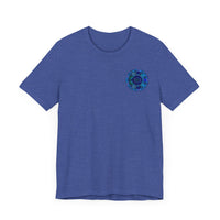 Blue Mandala T-Shirt featuring a beautiful spiritual design for peace and harmony