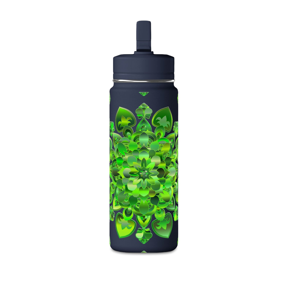 20oz Mini Water Bottle — Green Clover Kaleidoscope St. Patrick’s Day Bottle