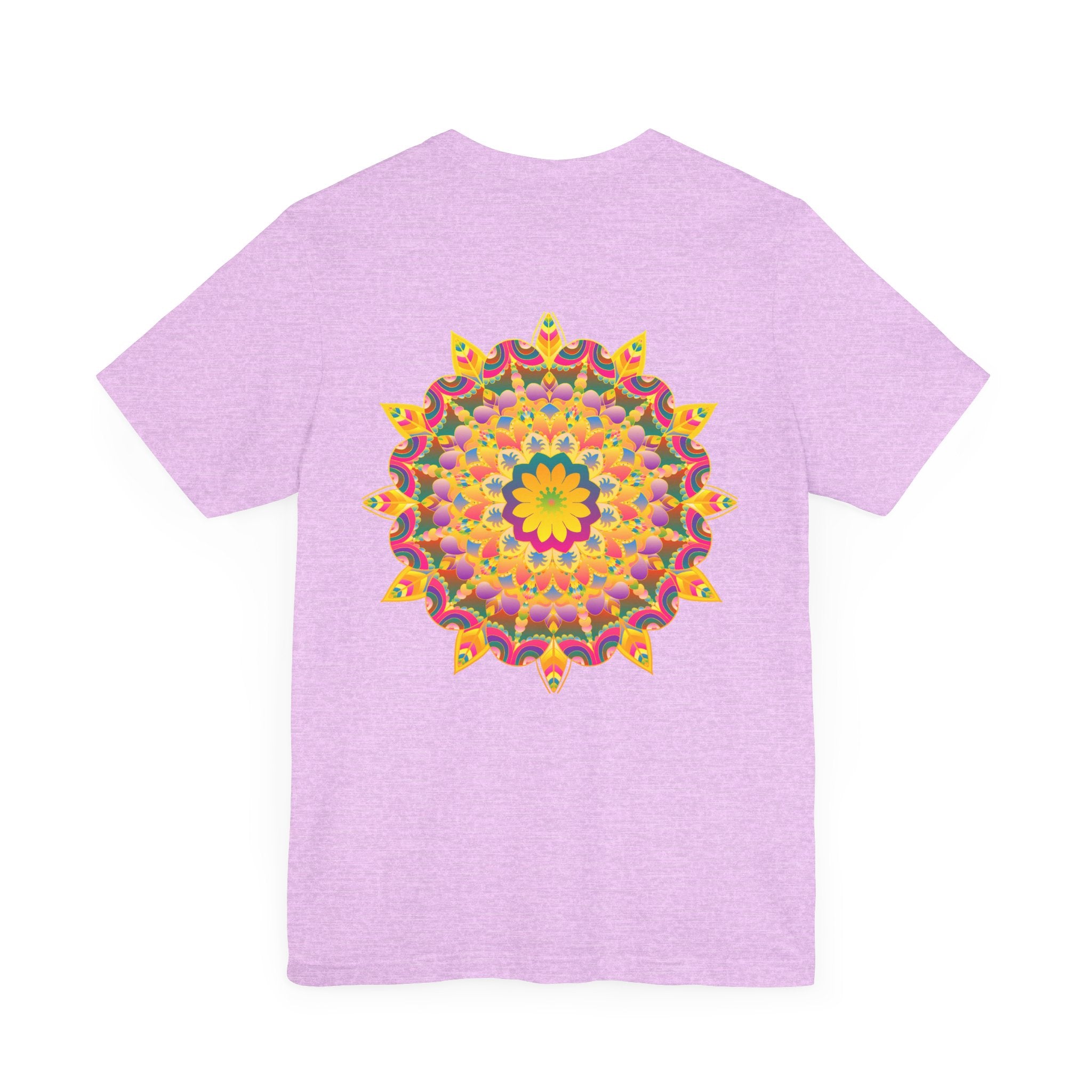 Colorful and intricate mandala design tee promoting peace and harmony