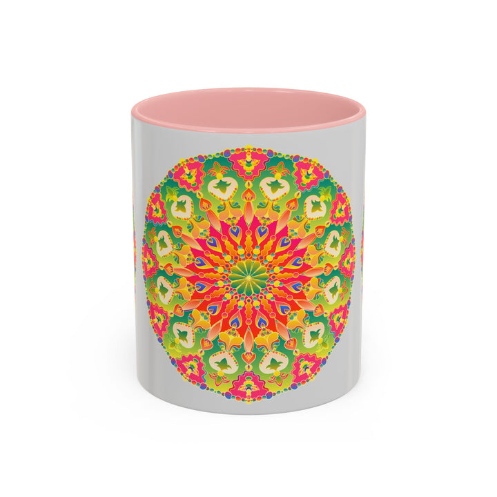 Colorful and vibrant mandala art mug, perfect for adding a pop of color to your morning routine