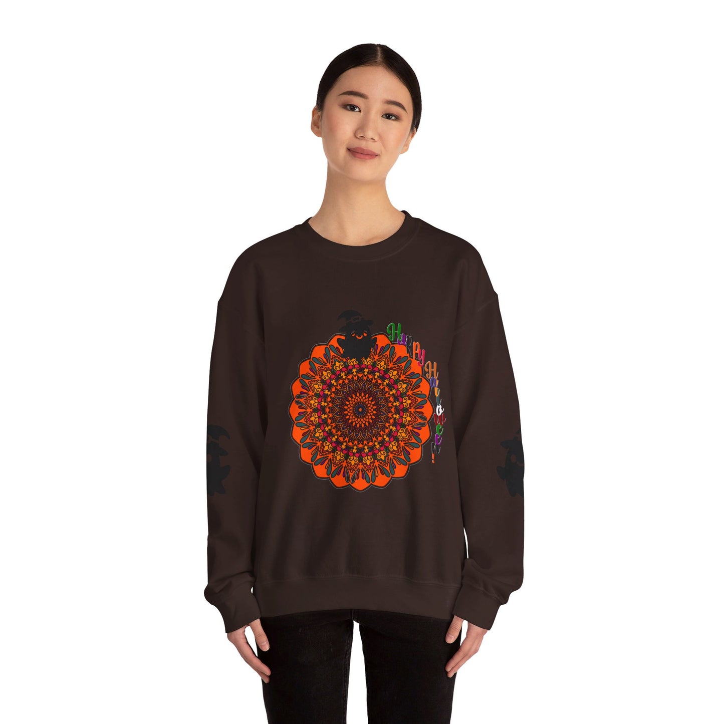 Unisex heavy blend crewneck sweatshirt with cute ghosts design for Halloween