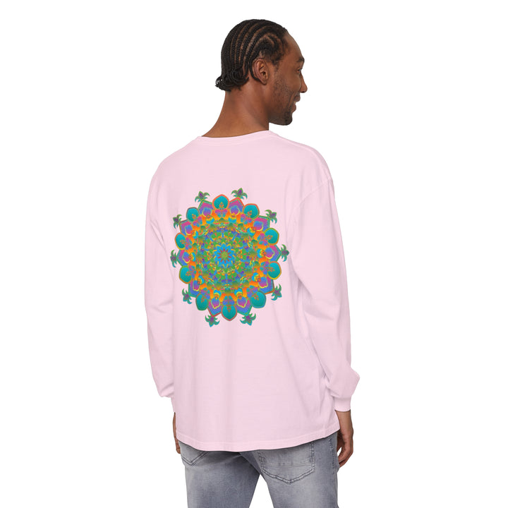 Colorful and intricate mandala design long sleeve t-shirt for men and women