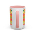 A beautiful and vibrant mandala art mug featuring colorful and intricate designs