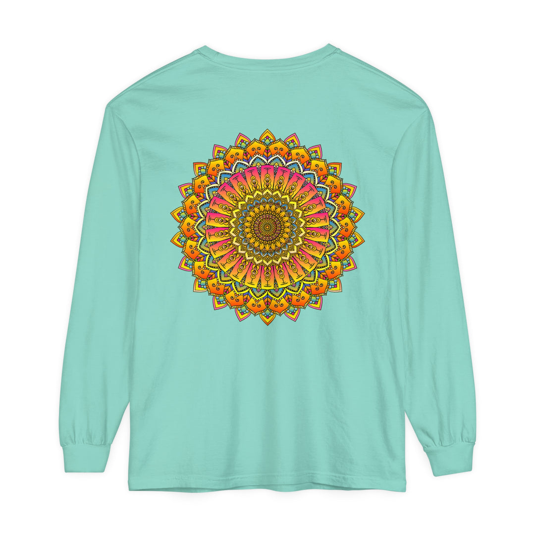 Colorful and intricate mandala design long sleeve unisex t-shirt